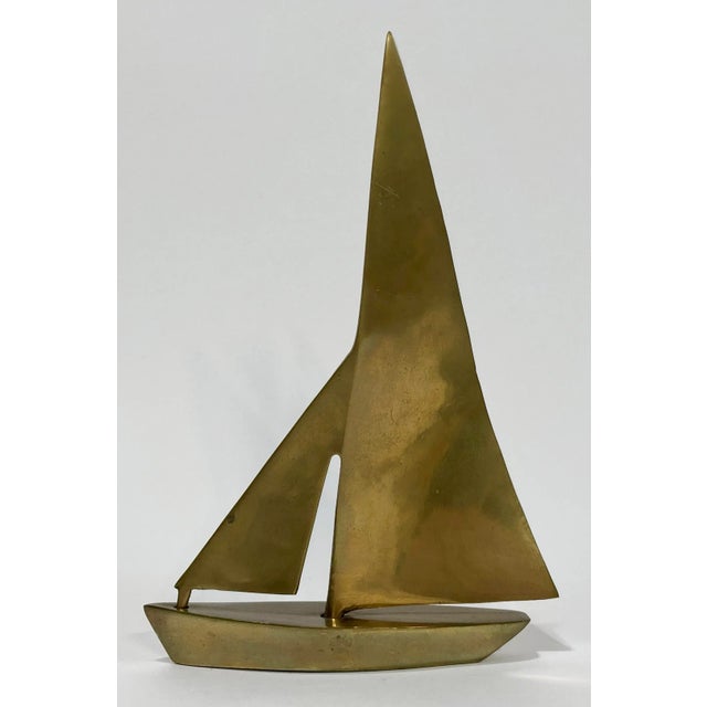 Vintage Dolbi Cashier Attributed MCM Brass Sailboat For Sale - Image 4 of 5