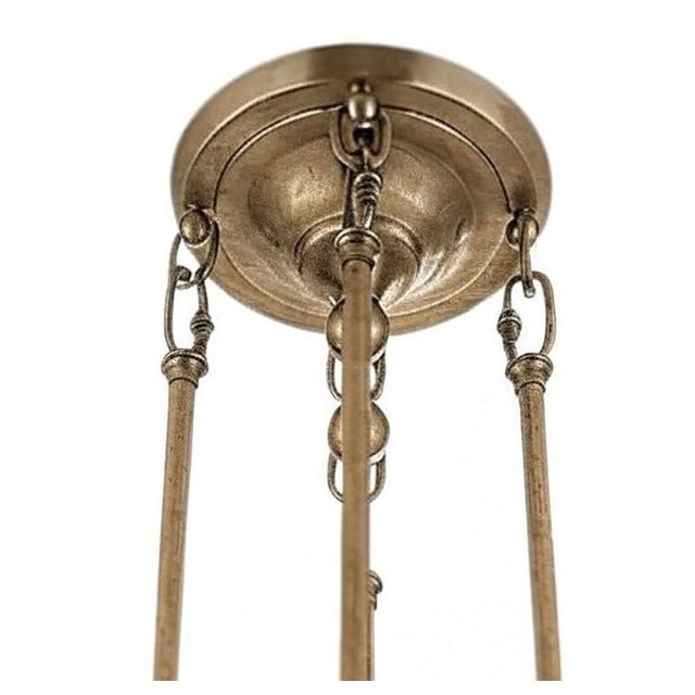 Visual Comfort Visual Comfort Rl 5064 Nb-Wg Rivington Medium 8-Paneled Chandelier in Natural Brass With White Glass, Design by Ralph Lauren For Sale - Image 4 of 7