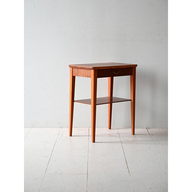 Scandinavian Teak and Mahogany Bedside Table, 1950s For Sale - Image 3 of 10