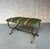Green Pair of Spanish Iron Benches in Striped Fabric For Sale - Image 8 of 12