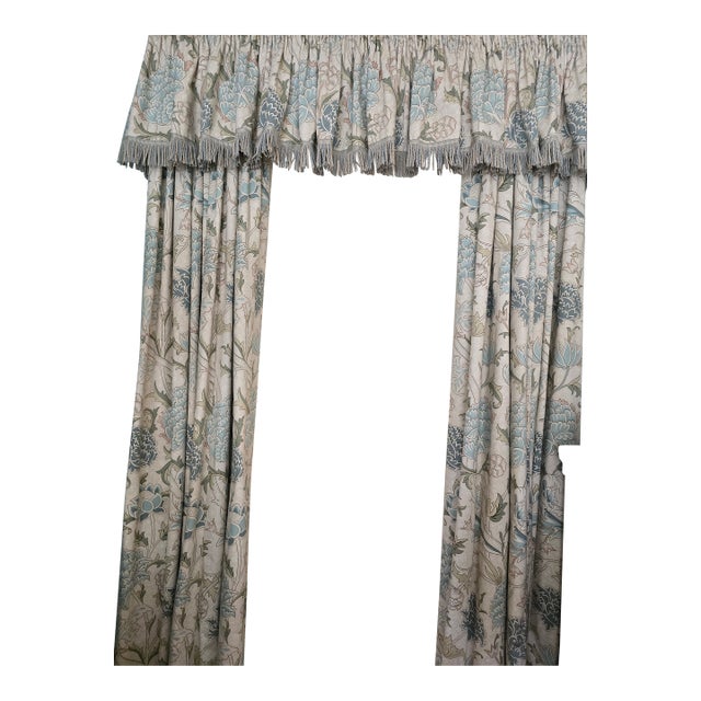 Sanderson Custom Drapery Panels – Original Morris & Co. Cray Design Block For Sale