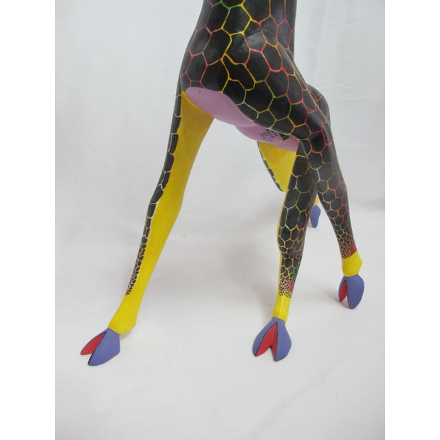 Oaxacan Alebrije Hand Carved Giraffe Mexico Wood Folk Art Large Animal Figurine For Sale - Image 13 of 17
