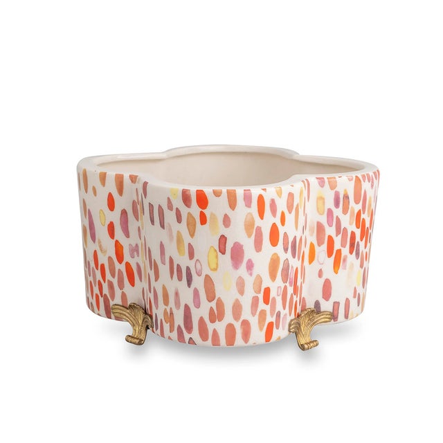 Scalamandre Maison by Port 68 Jamboree Berry Quatrefoil Planter For Sale In Chicago - Image 6 of 6
