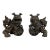 Vintage Foo Dog Figures With Bronze Finish, Pair For Sale