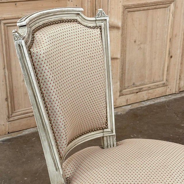 Set of 8 French Louis XVI Painted Dining Chairs For Sale - Image 12 of 17