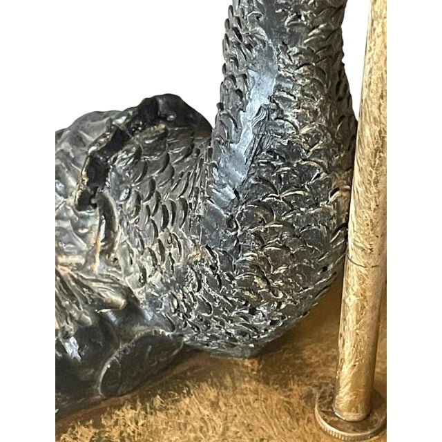 Metal Vintage Mid-Century Modern Limited Edition Bronze Koi Fish Lamp - Stamped Caww and Numbered For Sale - Image 7 of 13