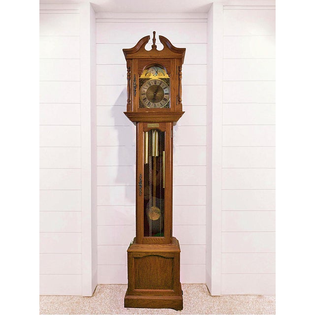 Late 20th Century Hermle Black Forest Emperor Grandfather Clock Vintage