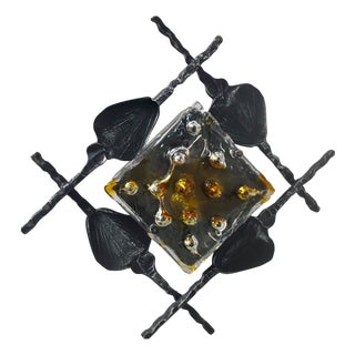 Mid-Century Brutalist Murano Glass Wall Light by Tom Ahlström & Hans Ehrlich, 1960s For Sale