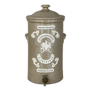 19th Century English Earthenware Water Dispenser for Charcoal Filter