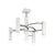 Italian geometric flush mount or chandelier with 5 white square bulb holders interconnected with metal tubes in satin...