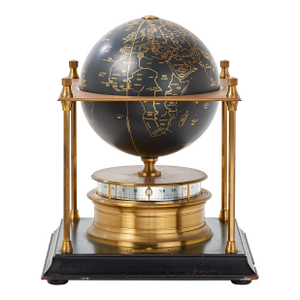 Vintage Royal Geographical Society World Clock With Globe - By Franklin Mint
