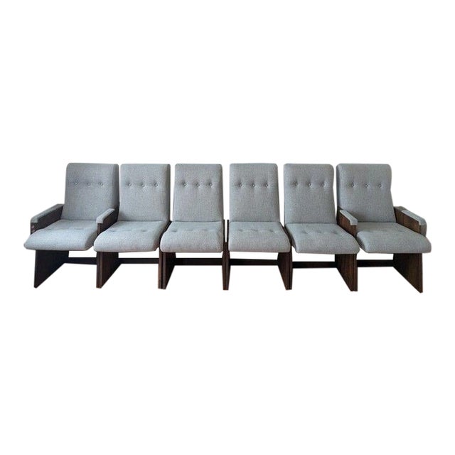 1970s Mid Century Brutalist Set of 6 Staccato Dining Chairs by Lane For Sale