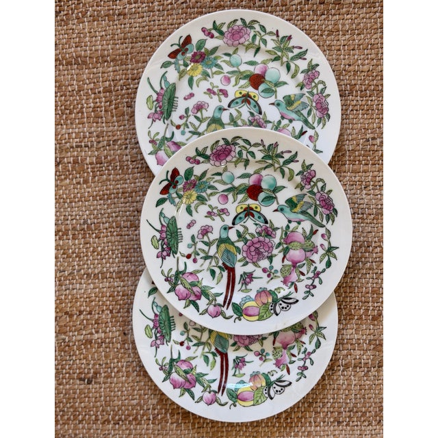 White Vintage Chinoiserie Plates, Set of 3 For Sale - Image 8 of 8