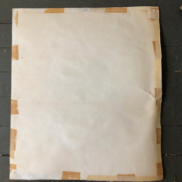 1970s 1970’s Vintage Original Female Portrait Watercolor Painting Signed For Sale - Image 5 of 6