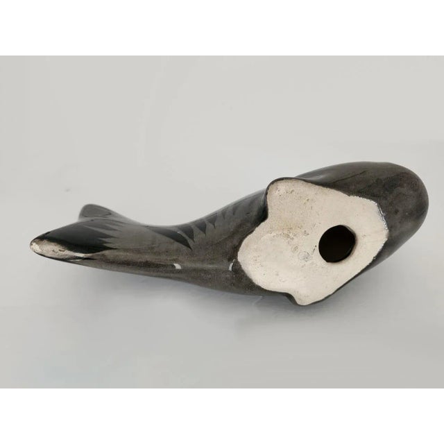 Charcoal 1970s Tonala El Palomar Ceramic Fish Figurine For Sale - Image 8 of 8