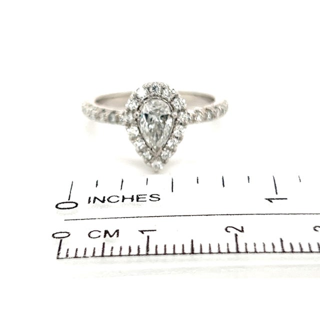 Diamond Engagement Ring 14k White Gold 0.90 TCW Certified For Sale - Image 10 of 11