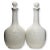 Pair of tall Royal Copenhagen decanters with original stoppers. Raised floral pattern on front, Royal Copenhagen crown...