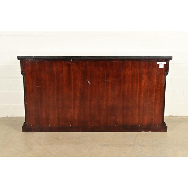 Ralph Lauren French Empire Carved Mahogany Marble Top Sideboard or Bar Cabinet For Sale - Image 14 of 15