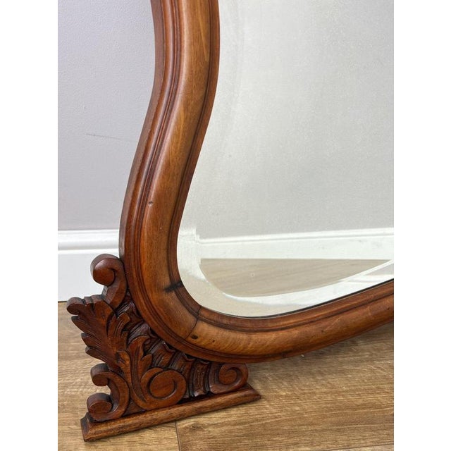 Antique French Walnut Ornate Wall Mirror For Sale - Image 4 of 11