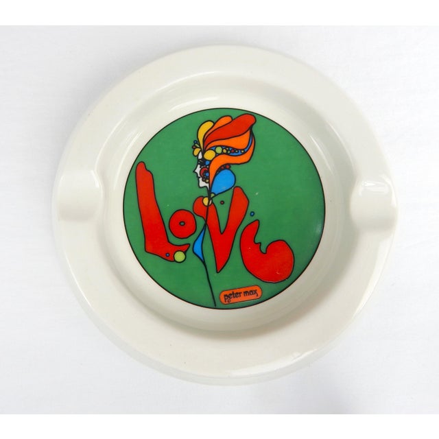 Ceramic Vintage Peter Max "Love" Ashtray, C-1960s For Sale - Image 7 of 9