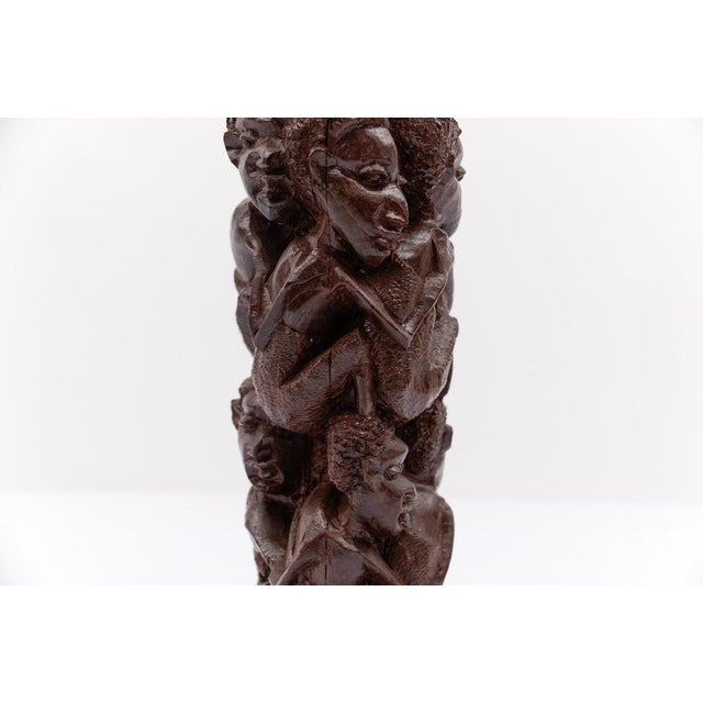Vintage Tanzanian Makonde Hand-Carved Family Tree, 1970s, Ironwood or Ebony For Sale - Image 13 of 17