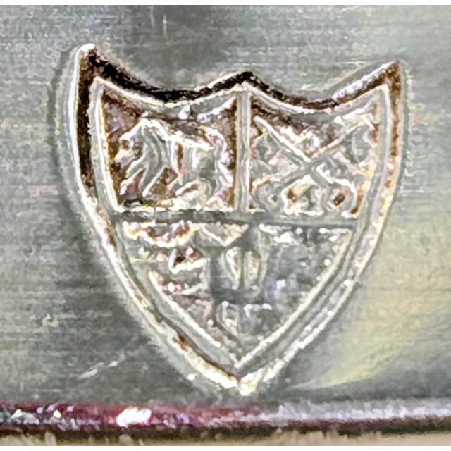 Silver Vintage Prill Silver Co. 12" Silverplate Gallery Tray With Lion Crest, Beaded Rim & Paw Feet For Sale - Image 8 of 8
