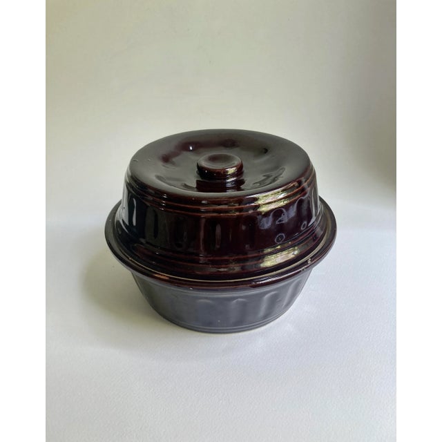 1940s McCoy Pottery Deep Brown Glazed Stoneware Dutch Oven For Sale - Image 13 of 14