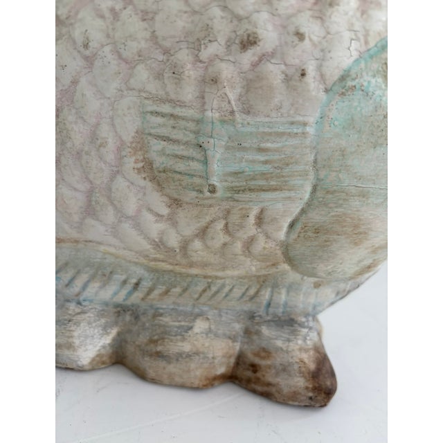 Wood Vintage Hand-Carved Wooden Fish Sculpture – Coastal Sculptural Decor For Sale - Image 7 of 14