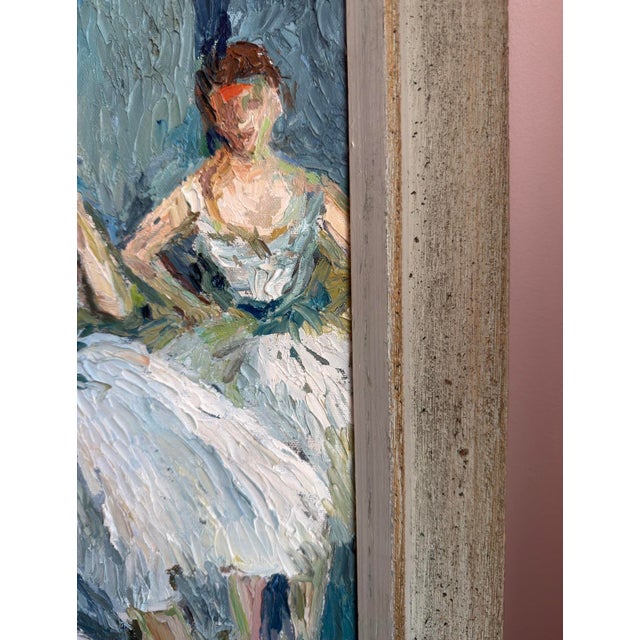 Mid 20th Century American School Mid-Century Ballet Class Oil on Canvas by Reimi For Sale - Image 5 of 10