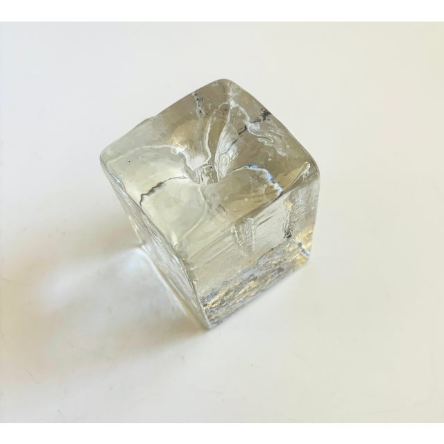 Iittala Glass Block Candle Holder For Sale - Image 4 of 10