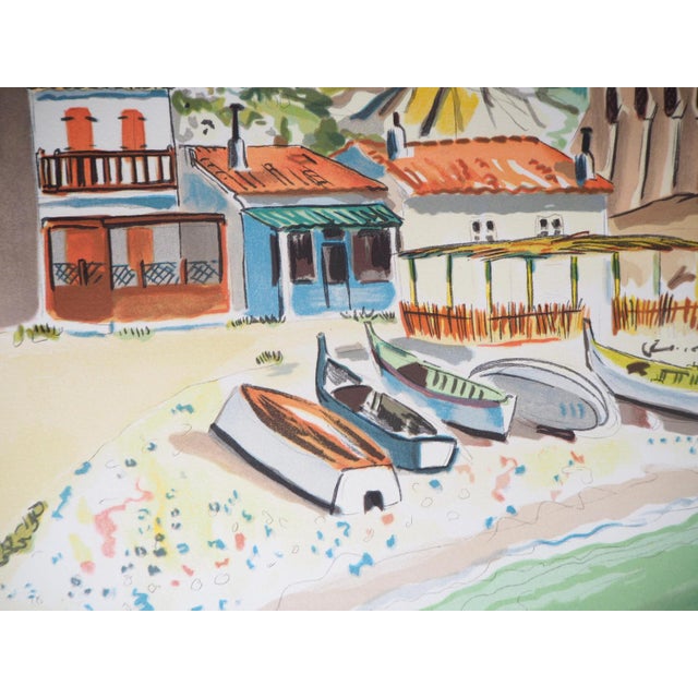 Yves Brayer, The Fishing Port of Callelongue, Original Signed Lithograph For Sale - Image 6 of 8