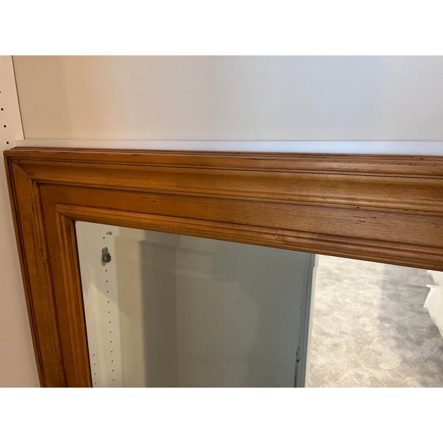 Wood 1990s American Themes by Drexel Solid Maple Wood Framed Beveled Wall Mirror 606-220-2 For Sale - Image 7 of 12