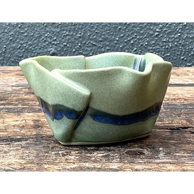 Ceramic Vintage Organic Form Pottery Bowl For Sale - Image 7 of 12