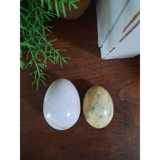 Mid 20th Century XL White Alabaster Marble Duck Eggs Easter For Sale - Image 5 of 12