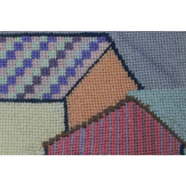 Traditional Pastel Needlepoint Bermuda Rooftops For Sale - Image 3 of 7