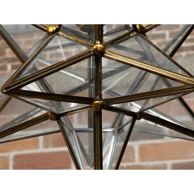 Mid 20th Century Mid Century Modern French Star Glass and Metal Light Fixture with Single Socket For Sale - Image 12 of 12