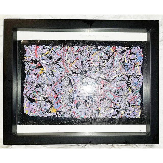 Modern era Astroism abstract acrylic on canvas under glass in frame by Mimmo Amelio, abstract and cubist fine artist and...