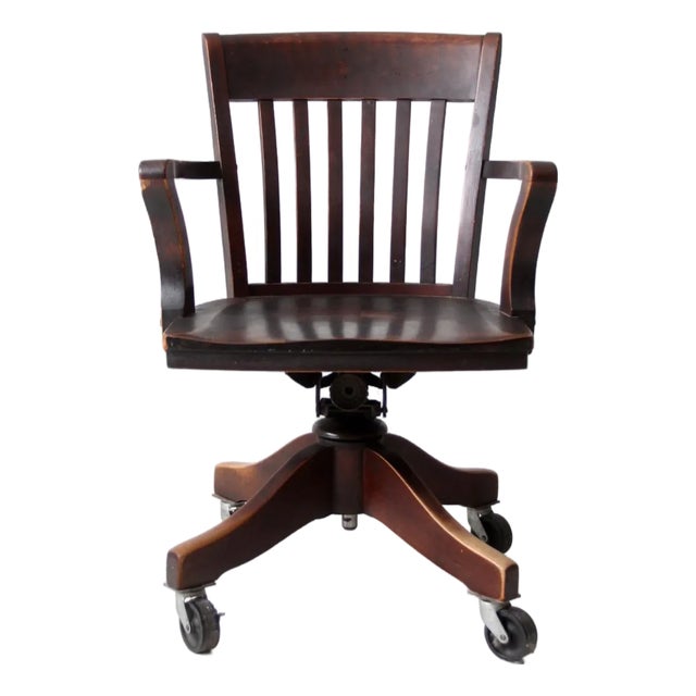 Antique Johnson Chair Co Swivel Desk Chair For Sale
