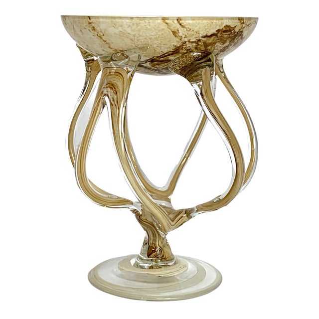 Vintage Josefina Blown Art Glass Octopus Pedestal Dish, Poland In great condition. I find no chips, nicks, cracks,...