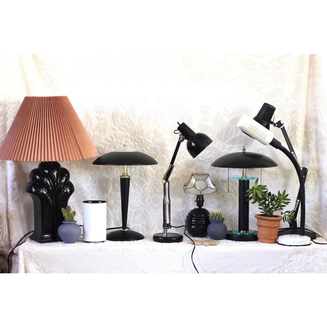 1940s Large Black Art Deco Waterfall Lamp For Sale - Image 10 of 11