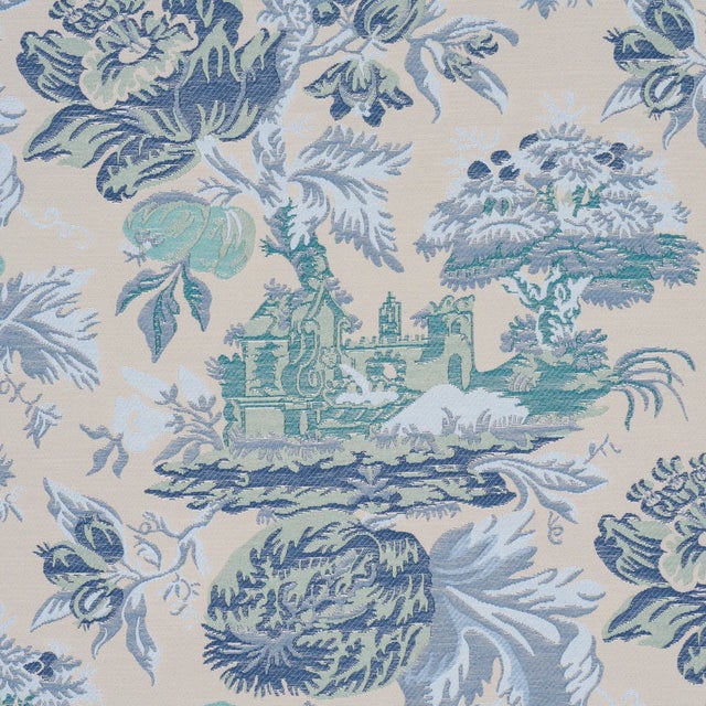 Contemporary SAMPLE - Schumacher x Timothy Corrigan Jardin De Louis Fabric In Indigo For Sale - Image 3 of 5