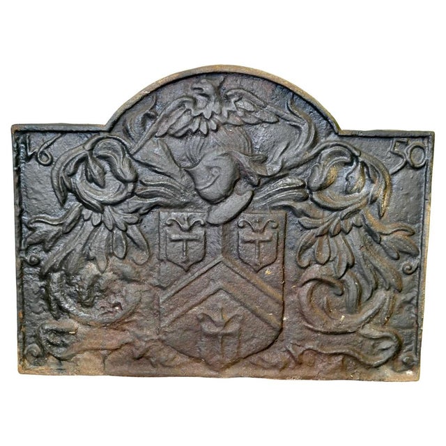 French Arch Top Fire Back Armour and Eagle For Sale - Image 9 of 9