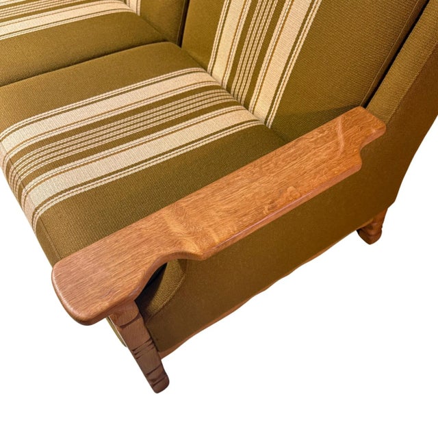 Henning Kjærnulf Carved Oak Sofa Set, Wool, 1960s, Attributed For Sale - Image 10 of 12