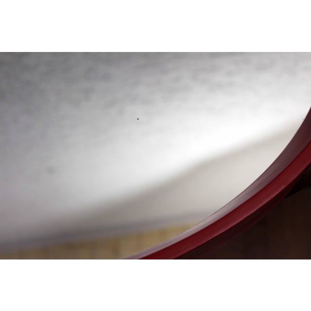 Beautiful Scandinavian mirror in plastic and leather 1970 A little pop of color with this pretty vintage mirror made in...