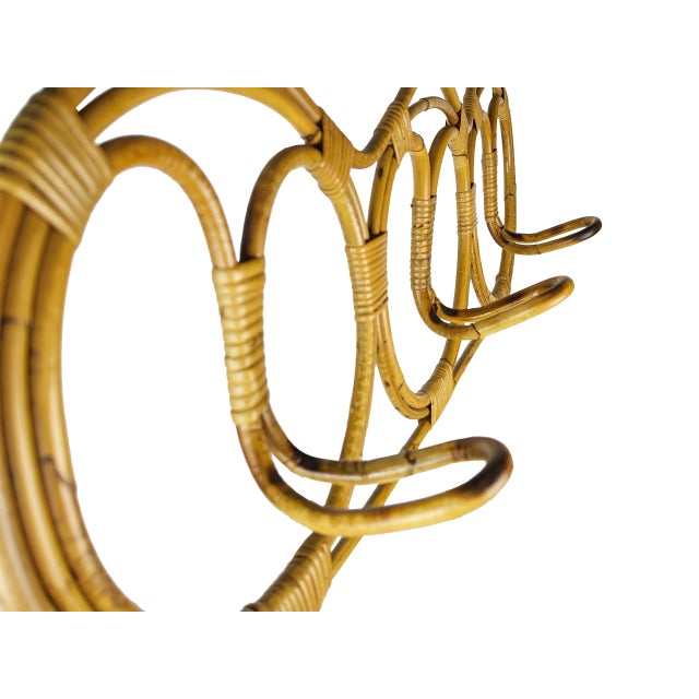 Vintage Italian Rattan Coat Hook attributed to Franca Helg, 1960s For Sale - Image 4 of 7