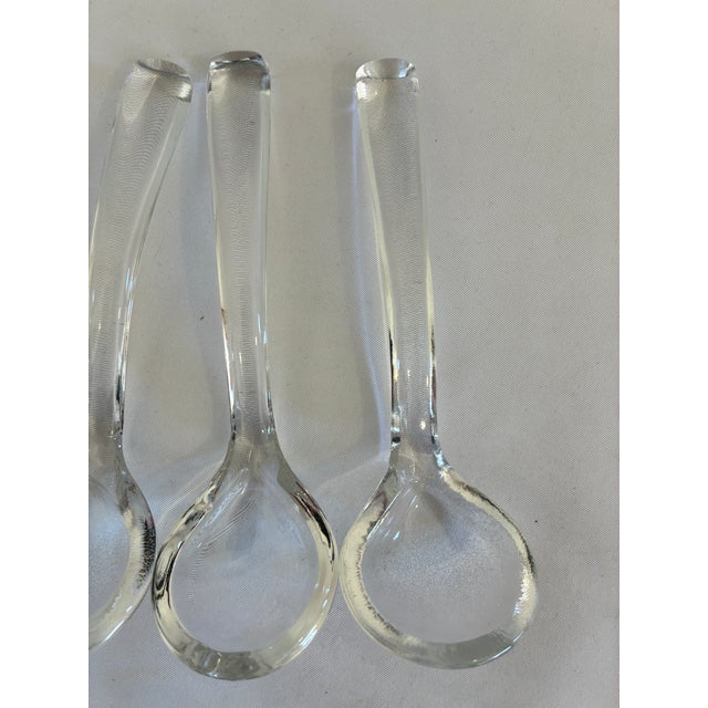 Mid-Century Modern Vintage Small Clear Glass Ladles - Set of 3 For Sale - Image 3 of 9