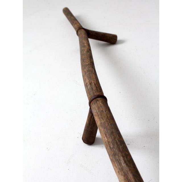 Antique Wood and Iron Farm Scythe For Sale - Image 10 of 11