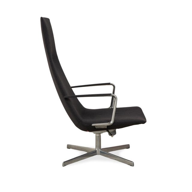 Set of Catifa 46 Lounge Chair and Ottoman in Dark Grey Blue Fabric from Arper For Sale - Image 16 of 18