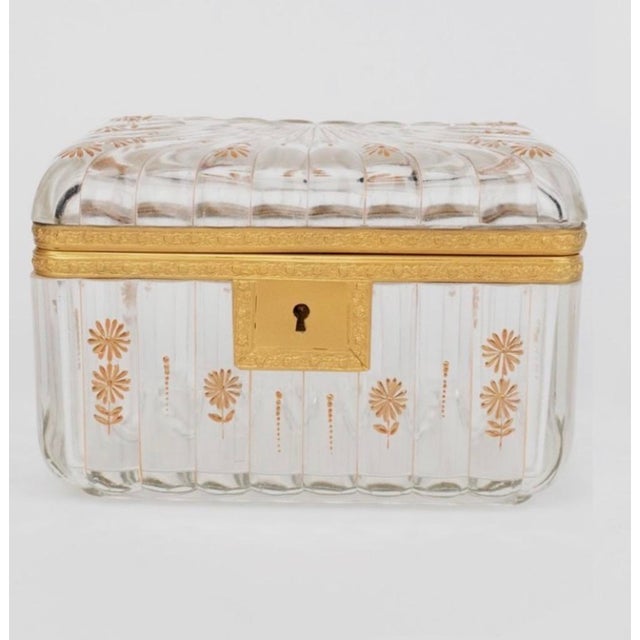 French Pair of 19th Century French Baccarat Gilt Bronze & Crystal Boxes For Sale - Image 3 of 18