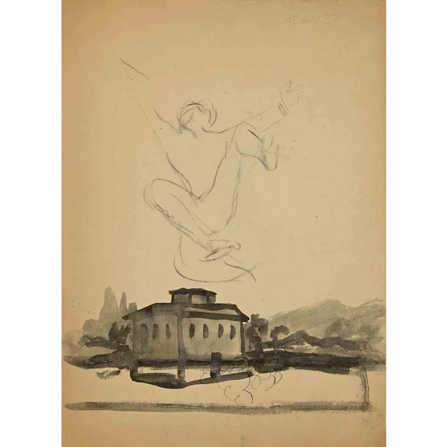 Man and the Ideas is an original China Ink and Watercolour realized by Mino Maccari in mid-20th century. Good condition on...